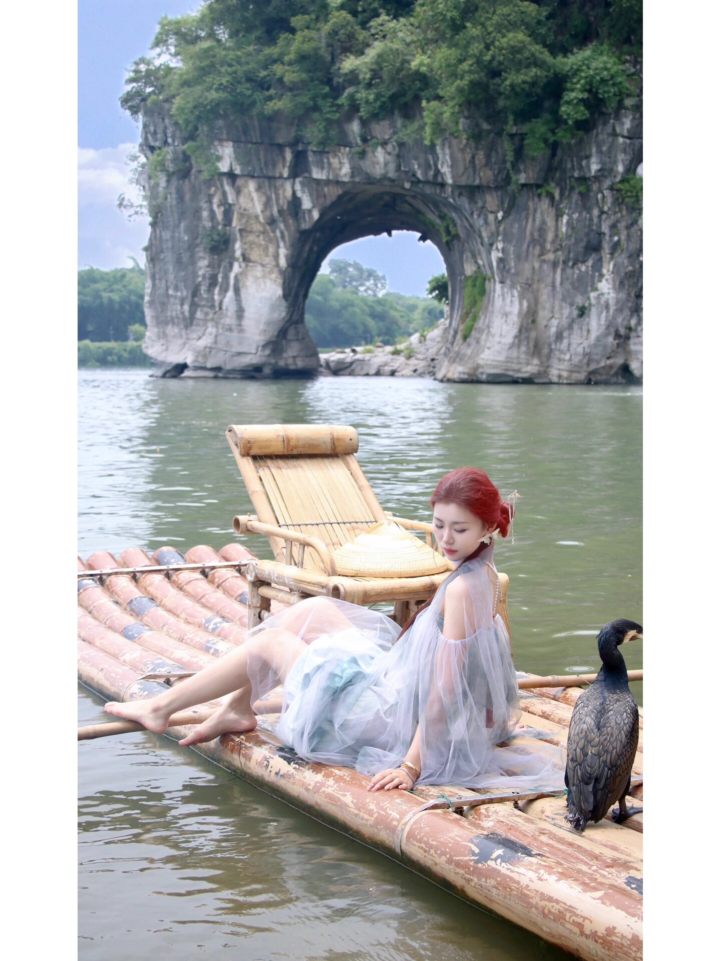 桂林旅游|象鼻山|竹筏拍照